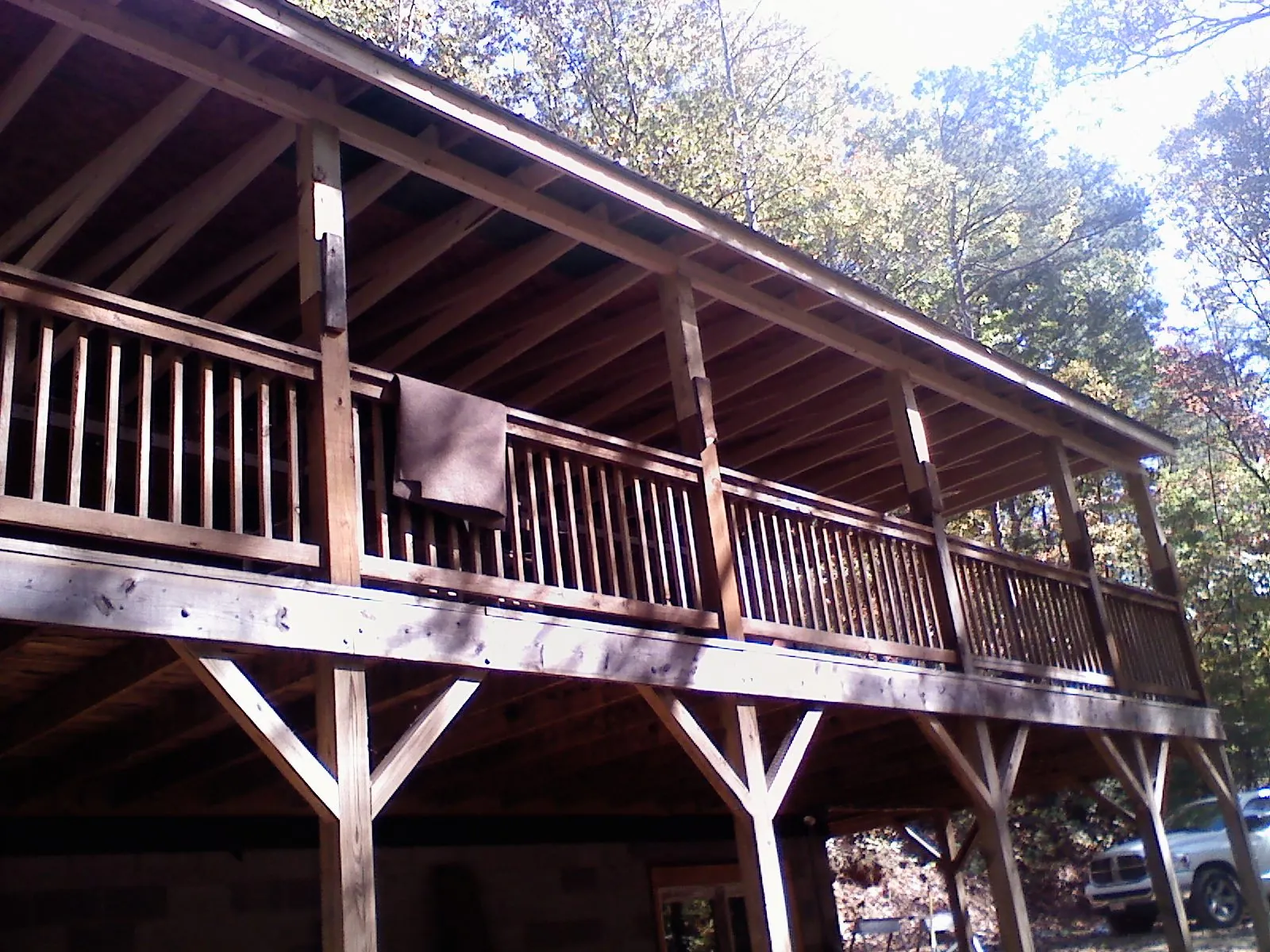 Timber framing under a new elevated porch and deck — Roof Leak Repair in Apalachin by Roofing Brothers